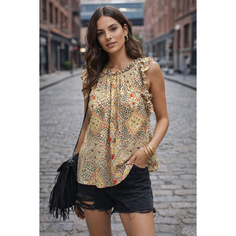 BA&SH Multicolor Floral Tank Top Blouse Shirt   Women's Size Medium